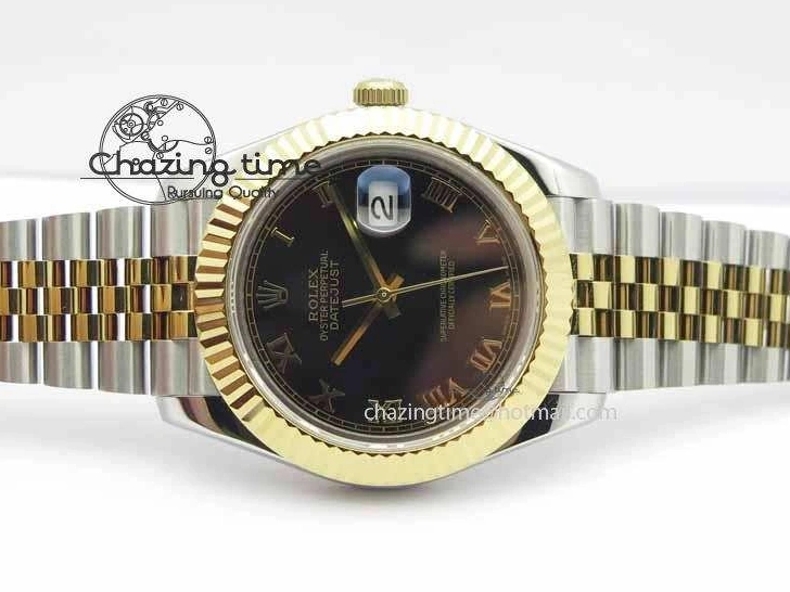 Roman YG Maker Black On Bracelet Edition A2813 BP Best 41mm DateJust SS Jubilee Dial II 0521